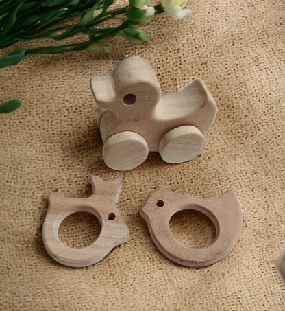 100% Natural Neem Wooden Wheel Toy & Teether For Babies – Wooden Toys on Brown Living™. SKU: WT_DK-DV-RBT. Img 4.