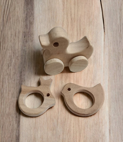 100% Natural Neem Wooden Wheel Toy & Teether For Babies – Wooden Toys on Brown Living™. SKU: WT_DK-DV-RBT. Img 3.