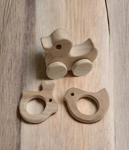 100% Natural Neem Wooden Wheel Toy & Teether For Babies – Wooden Toys on Brown Living™. SKU: WT_DK-DV-RBT. Img 3.