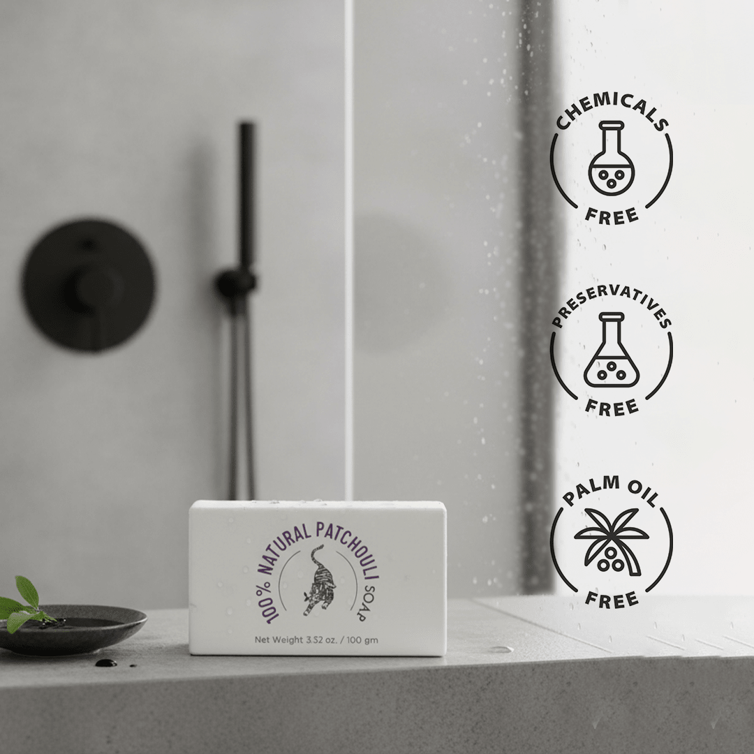 100% Natural Patchouli Soap | Handmade Body Cleansing Bar – Body Soap on Brown Living™. SKU: FFSOPA100G. Img 6.