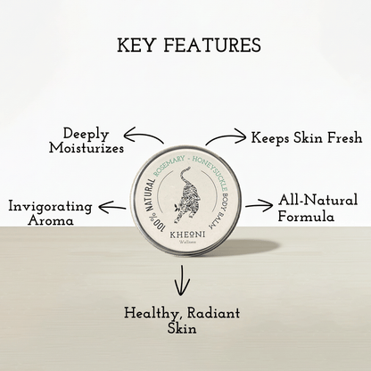 100% Natural Rosemary - Honeysuckle Body Balm – Body Butter on Brown Living™. SKU: FFBBRH030G. Img 2.
