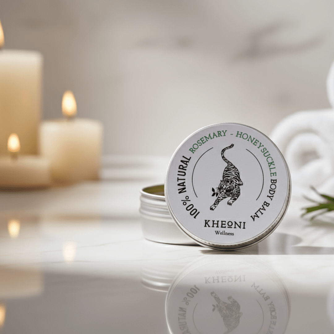 100% Natural Rosemary Honeysuckle Body Balm | Skin Repair & Nourishing – Body Butter on Brown Living™. SKU: FFBBRH030G. Img 1.