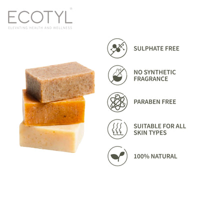 100% Natural Shea Butter Soaps Ubtan, Rose & Coffee Set of 3 – Body Soap on Brown Living™. SKU: ECOTYL00020. Img 4.