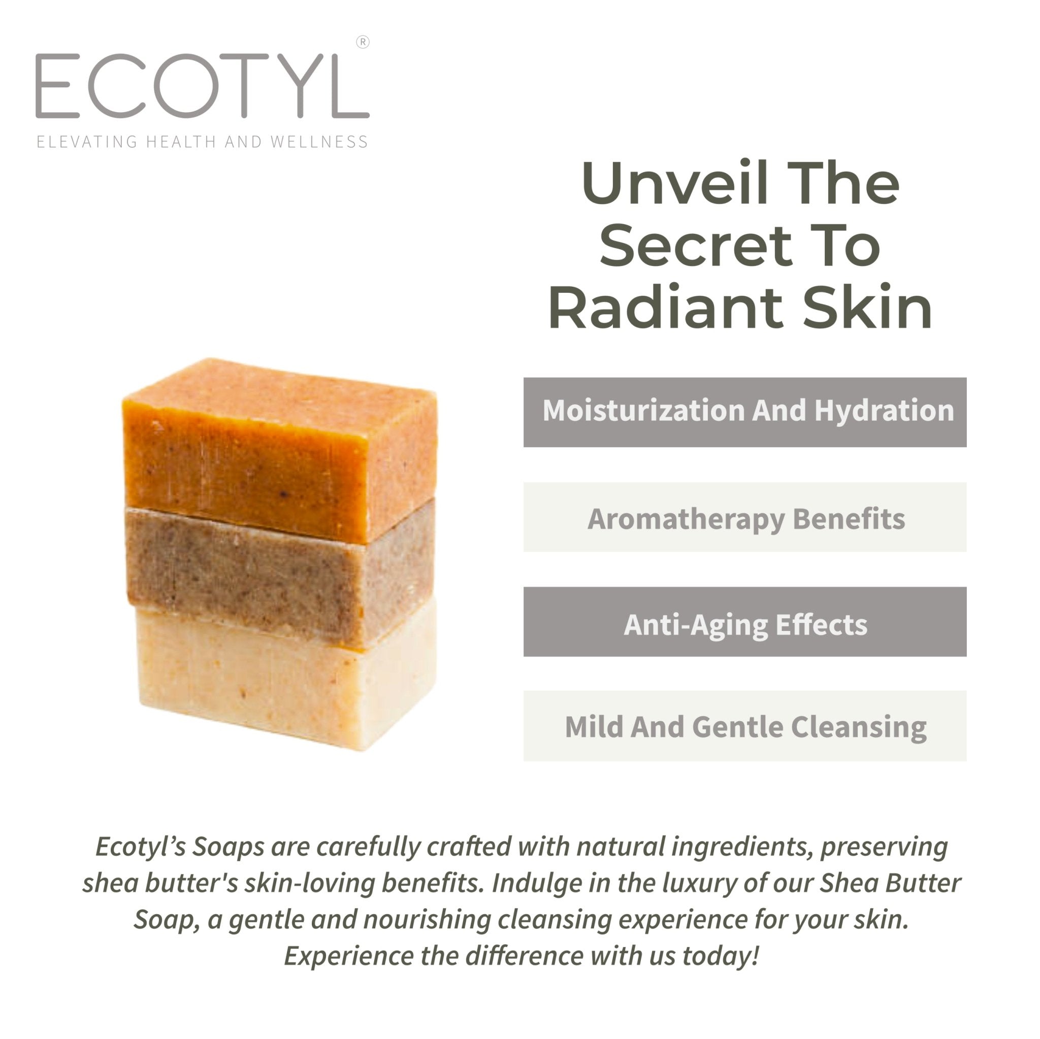 100% Natural Shea Butter Soaps Ubtan, Rose & Coffee Set of 3 – Body Soap on Brown Living™. SKU: ECOTYL00020. Img 2.