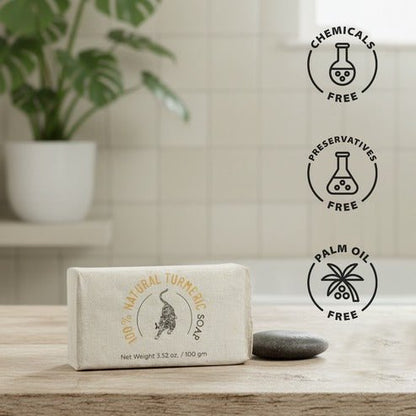 100% Natural Turmeric Soap – Soap on Brown Living™. SKU: FFSOTU100G. Img 6.