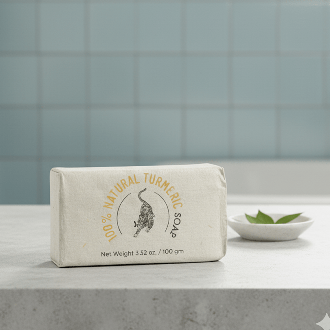 100% Natural Turmeric Soap | Handmade Anti - Acne & Brightening Bath Bar – Soap on Brown Living™. SKU: FFSOTU100G. Img 3.