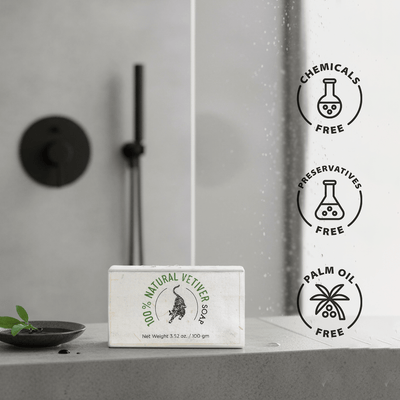 100% Natural Vetiver Soap | Handmade Bathing Bar – Body Soap on Brown Living™. SKU: FFSOVE100G. Img 6.