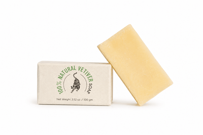100% Natural Vetiver Soap | Handmade Bathing Bar – Body Soap on Brown Living™. SKU: FFSOVE100G. Img 1.