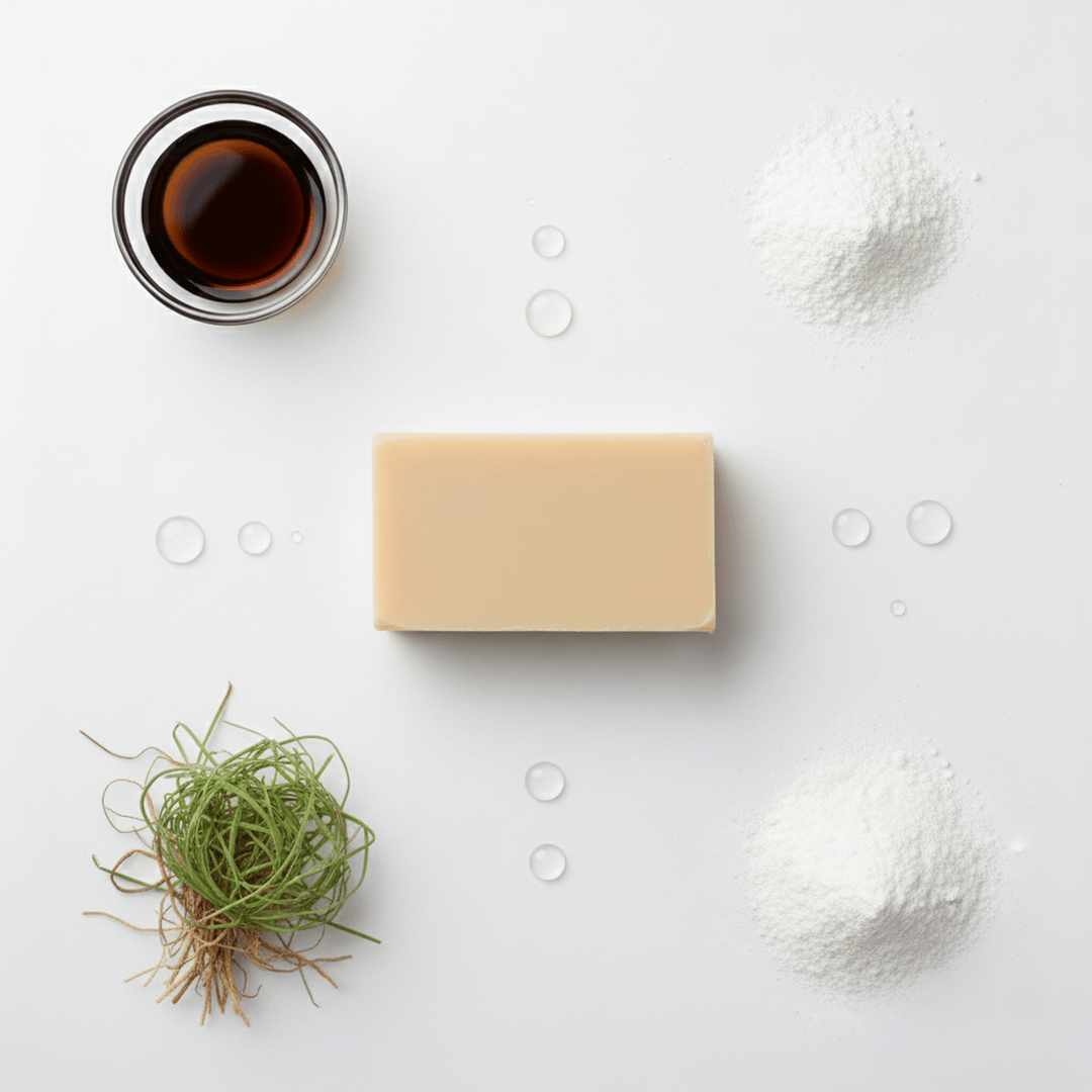 100% Natural Vetiver Soap | Handmade Bathing Bar – Body Soap on Brown Living™. SKU: FFSOVE100G. Img 3.