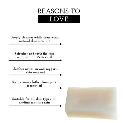 100% Natural Vetiver Soap | Handmade Bathing Bar – Soap on Brown Living™. SKU: FFSOVE100G. Img 2.