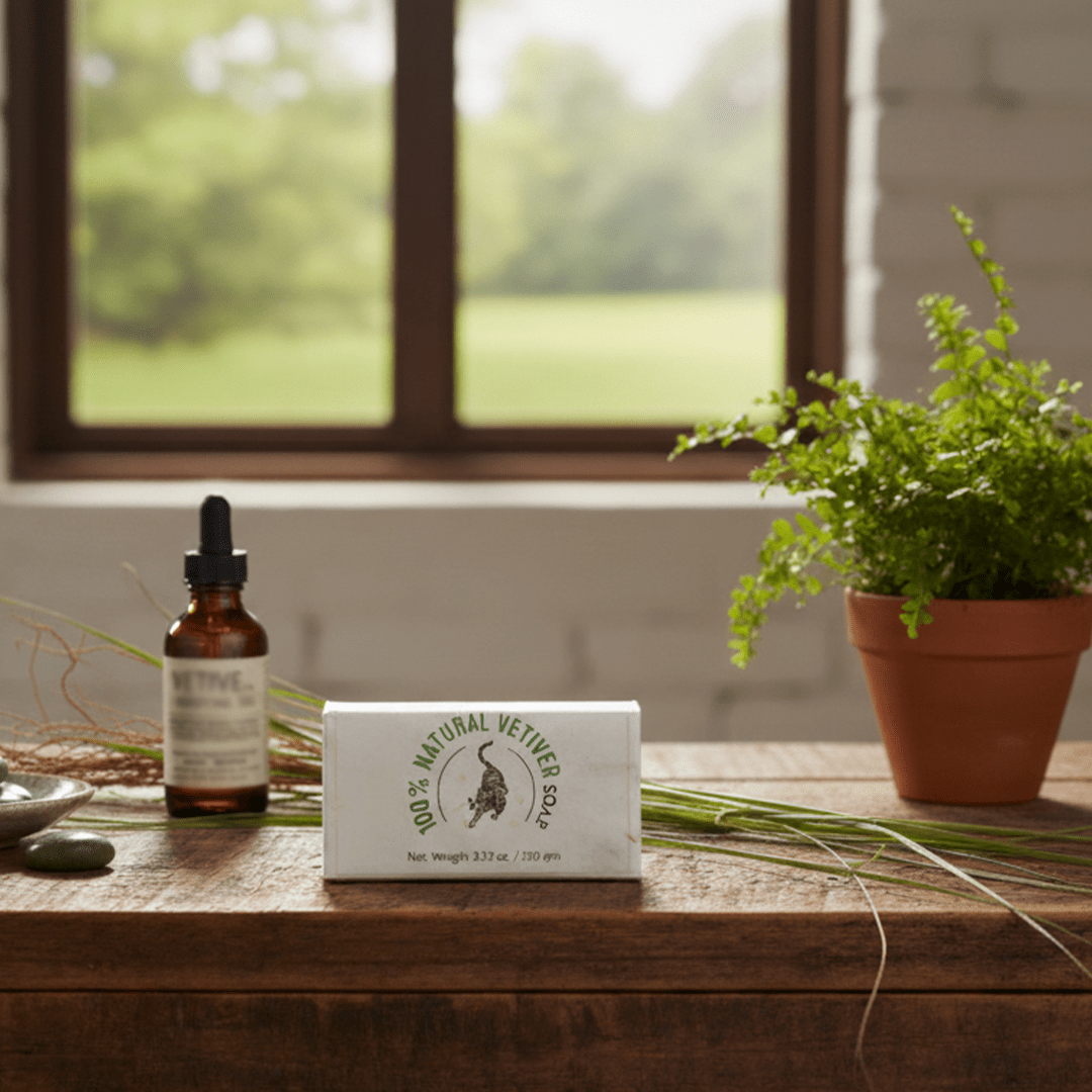 100% Natural Vetiver Soap | Handmade Bathing Bar – Soap on Brown Living™. SKU: FFSOVE100G. Img 3.