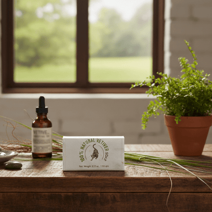 100% Natural Vetiver Soap | Handmade Bathing Bar – Soap on Brown Living™. SKU: FFSOVE100G. Img 3.