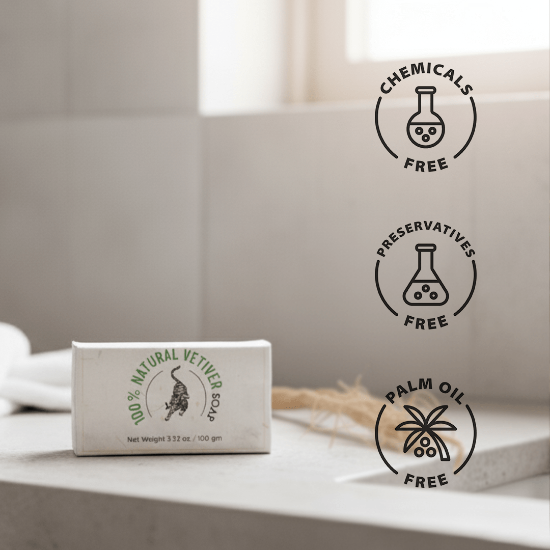 100% Natural Vetiver Soap | Handmade Bathing Bar – Soap on Brown Living™. SKU: FFSOVE100G. Img 4.