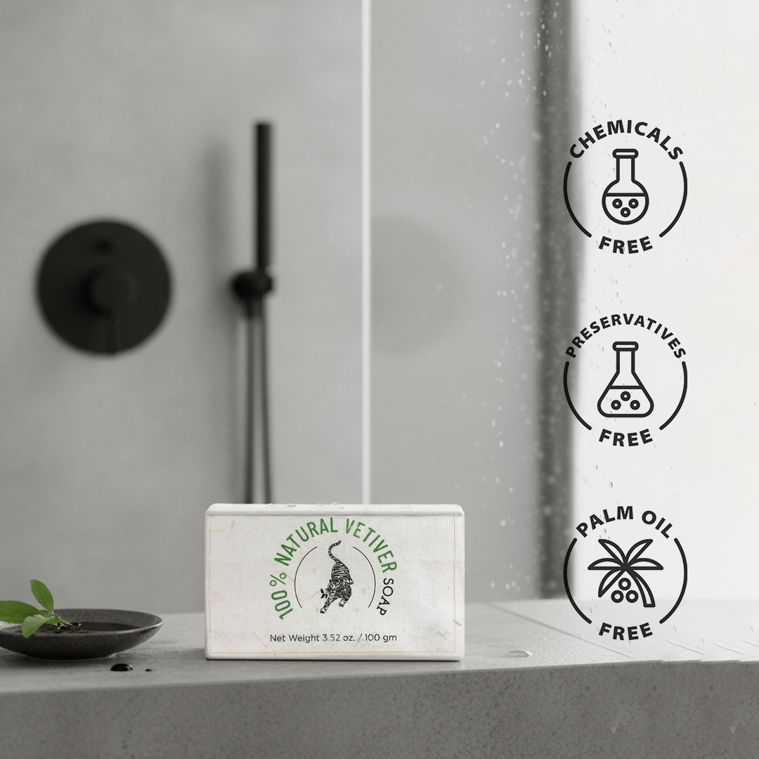 100% Natural Vetiver Soap | Handmade Bathing Bar – Soap on Brown Living™. SKU: FFSOVE100G. Img 1.