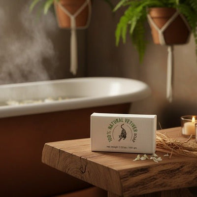 100% Natural Vetiver Soap | Handmade Bathing Bar – Soap on Brown Living™. SKU: FFSOVE100G. Img 5.