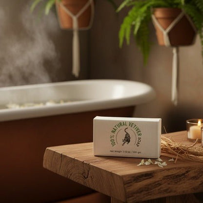 100% Natural Vetiver Soap | Handmade Bathing Bar – Soap on Brown Living™. SKU: FFSOVE100G. Img 5.