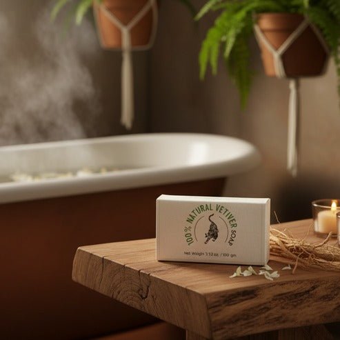 100% Natural Vetiver Soap | Handmade Bathing Bar – Soap on Brown Living™. SKU: FFSOVE100G. Img 5.