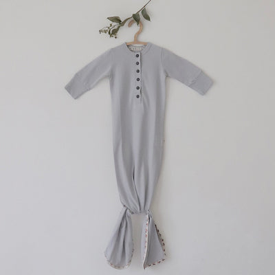 100% Organic Cotton Knotted Gown – Kids Nightwear on Brown Living™. SKU: CW - 01 - 0007/0 - 3M. Img 1.