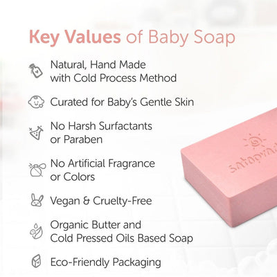 100% Organic Moisturizing Baby Soap for Sensitive Skin - 100g – Body Soap on Brown Living™. SKU: 3BC_BSBS - 1H. Img 2.