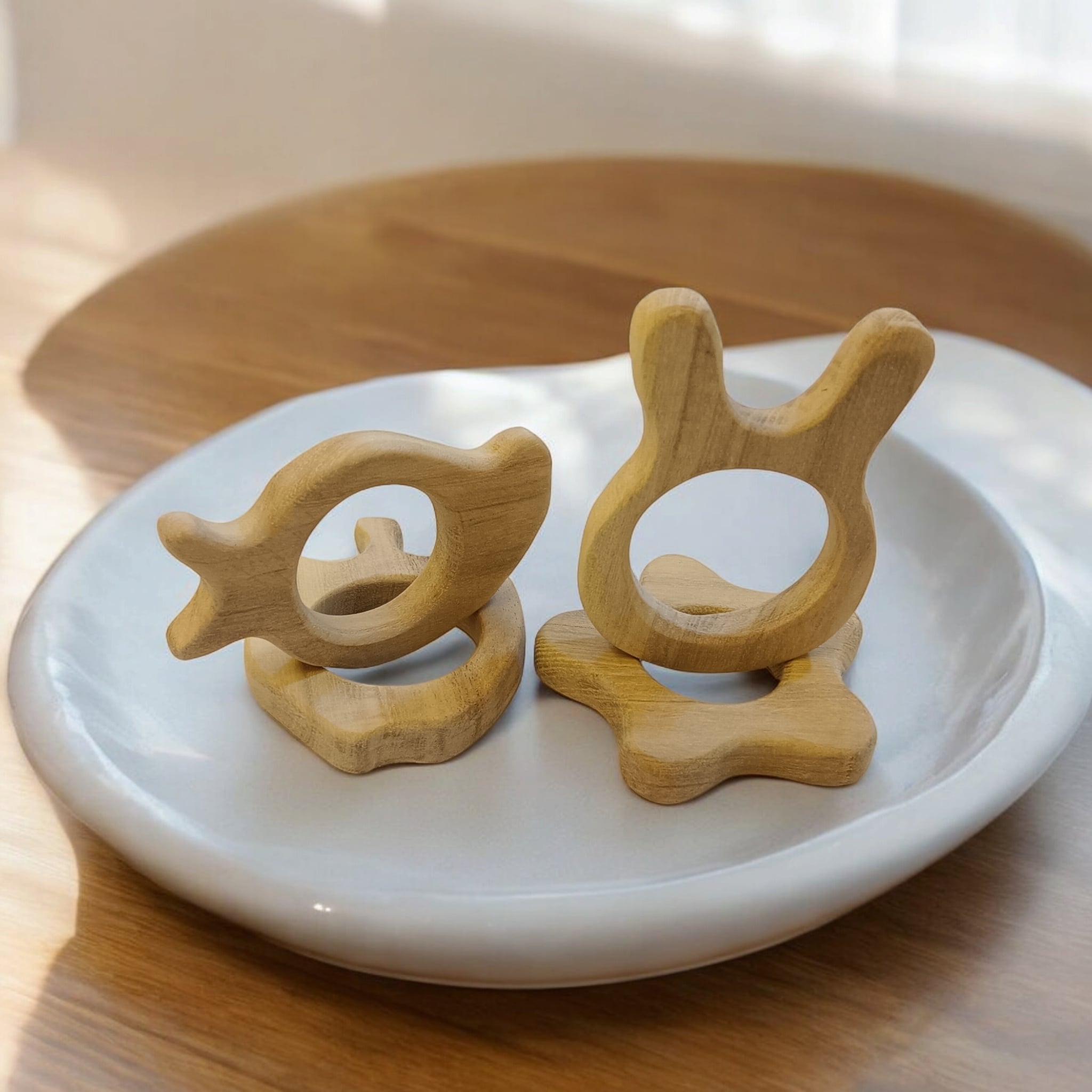 100% Pure Neem Wooden Teethers For Babies Aged 0 To 3 Years – Baby Teethers & Soothers on Brown Living™. SKU: T_APL-MNG-FLR-BNY. Img 3.