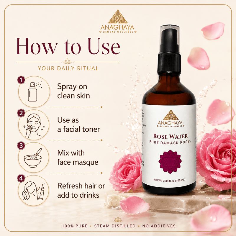 100% Pure Rose Water 100ml | Natural Facial Mist & Skin Toner – Face Serum on Brown Living™. SKU: 05. Img 4.