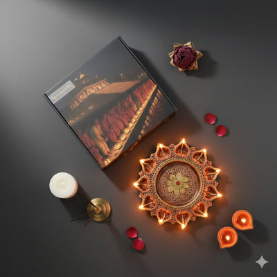 11 - Diya Platter Cum Urli – Festive Diwali Home Decor – Home Decor on Brown Living™. SKU: D4. Img 5.