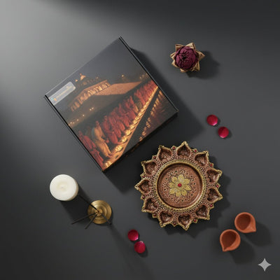 11 - Diya Platter Cum Urli – Festive Diwali Home Decor – Home Decor on Brown Living™. SKU: D4. Img 6.