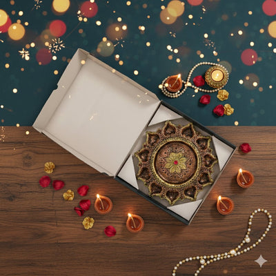 11 - Diya Platter Cum Urli – Festive Diwali Home Decor – Home Decor on Brown Living™. SKU: D4. Img 8.