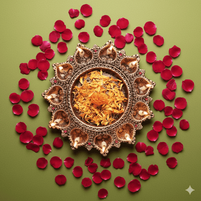 11 - Diya Platter Cum Urli – Festive Diwali Home Decor – Home Decor on Brown Living™. SKU: D4. Img 12.