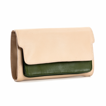 Fides (Almond & Green) | Women's bag made with Apple Leather
