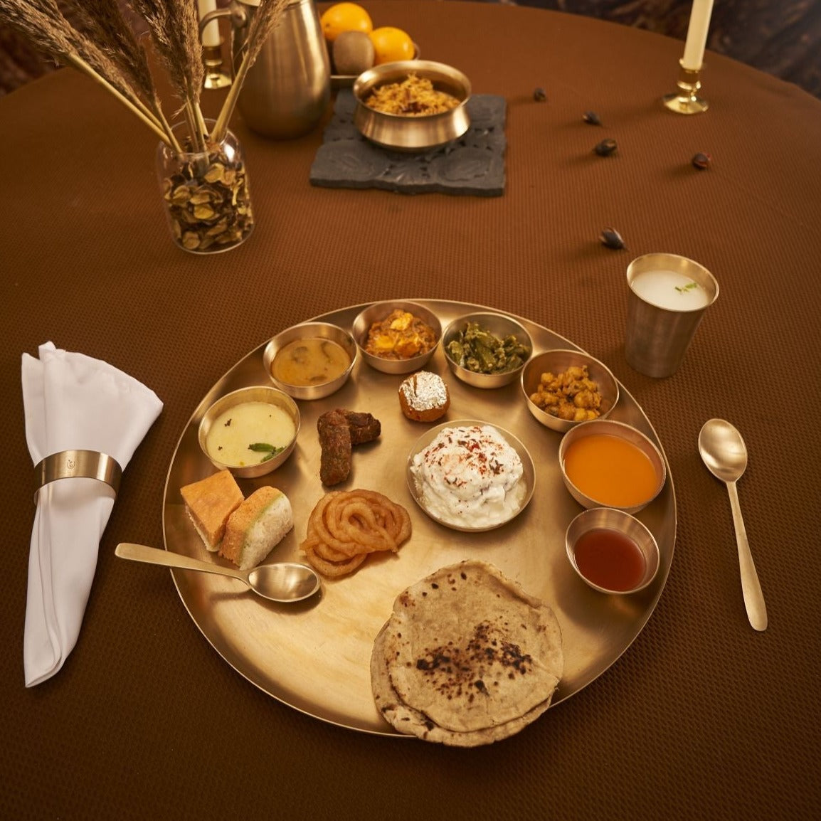 Original Kansa Bronze Rajwadi Thali Set - 13 Pcs | Verified Sustainable by Brown Living™