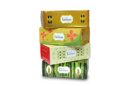 Bamboo Facial Tissue Box | Pack of 4 | Made of Pure bamboo Pulp | 2 Ply - 100 pulls each