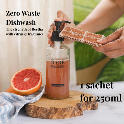 Natural Dishwash Powder Refill Pack | Tough on Grease| Kid Safe| Pack of 4