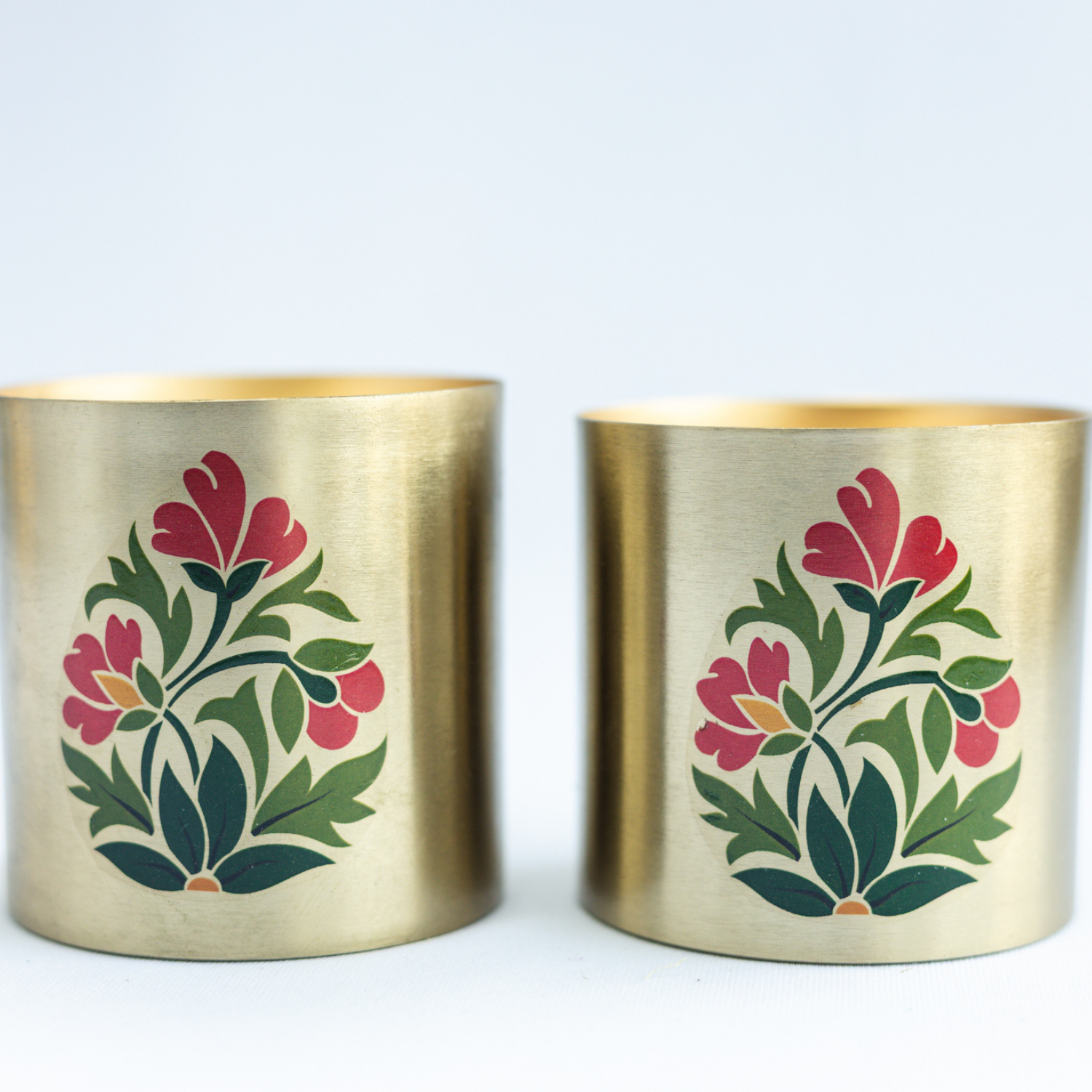 Metallic Jar Candles in Bakul & Parijat Indian Scents- Set of 2