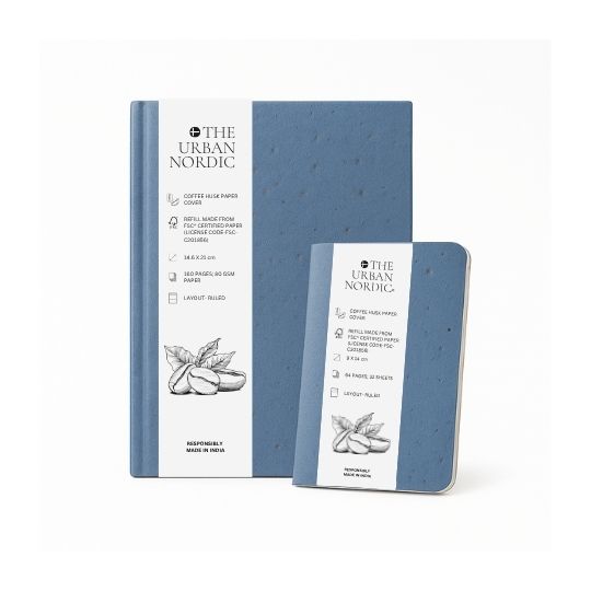 Set of 2- The Urban Nordic Coffee Husk Cover A5 & A6 Notebook Pack