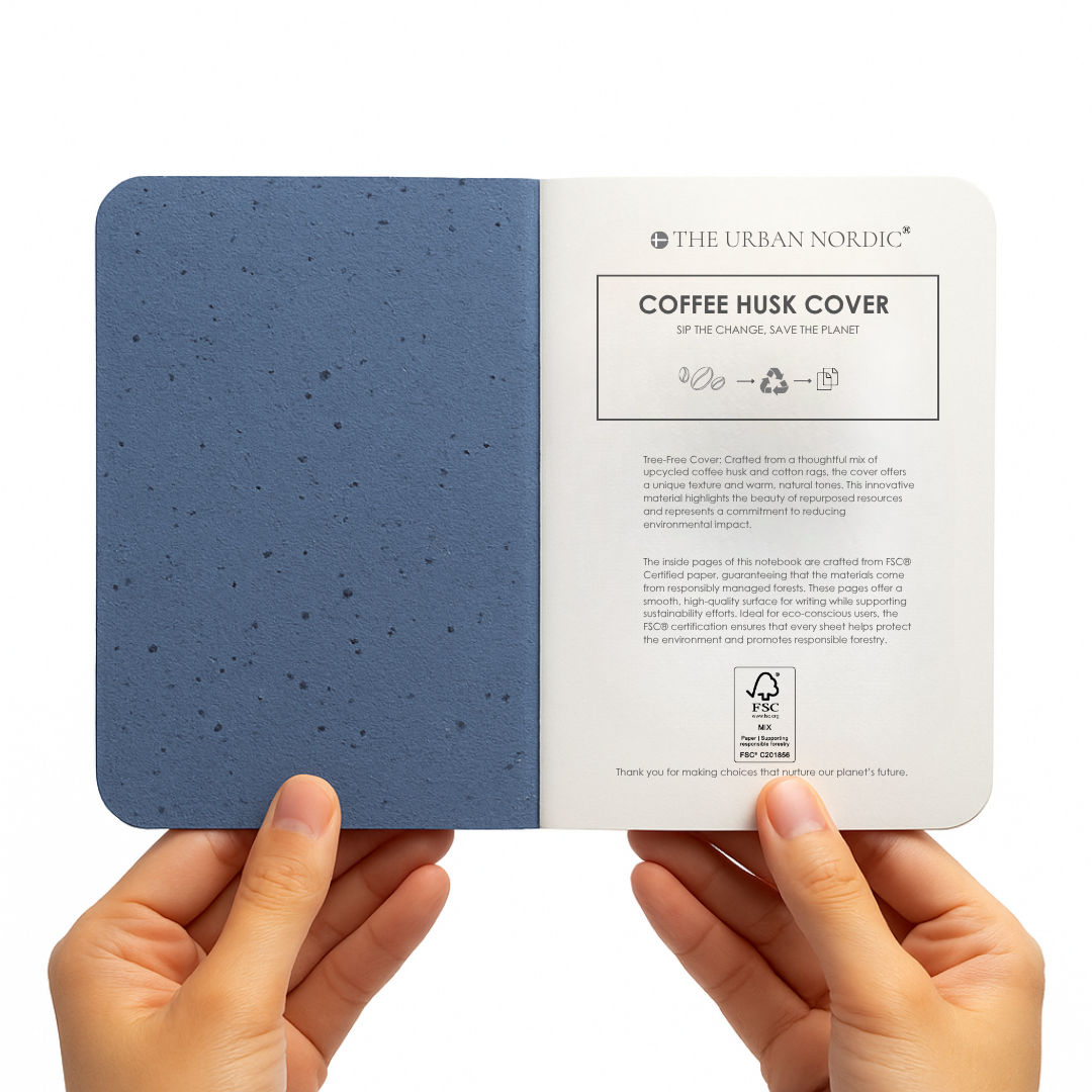 Set of 2- The Urban Nordic Coffee Husk Cover A5 & A6 Notebook Pack
