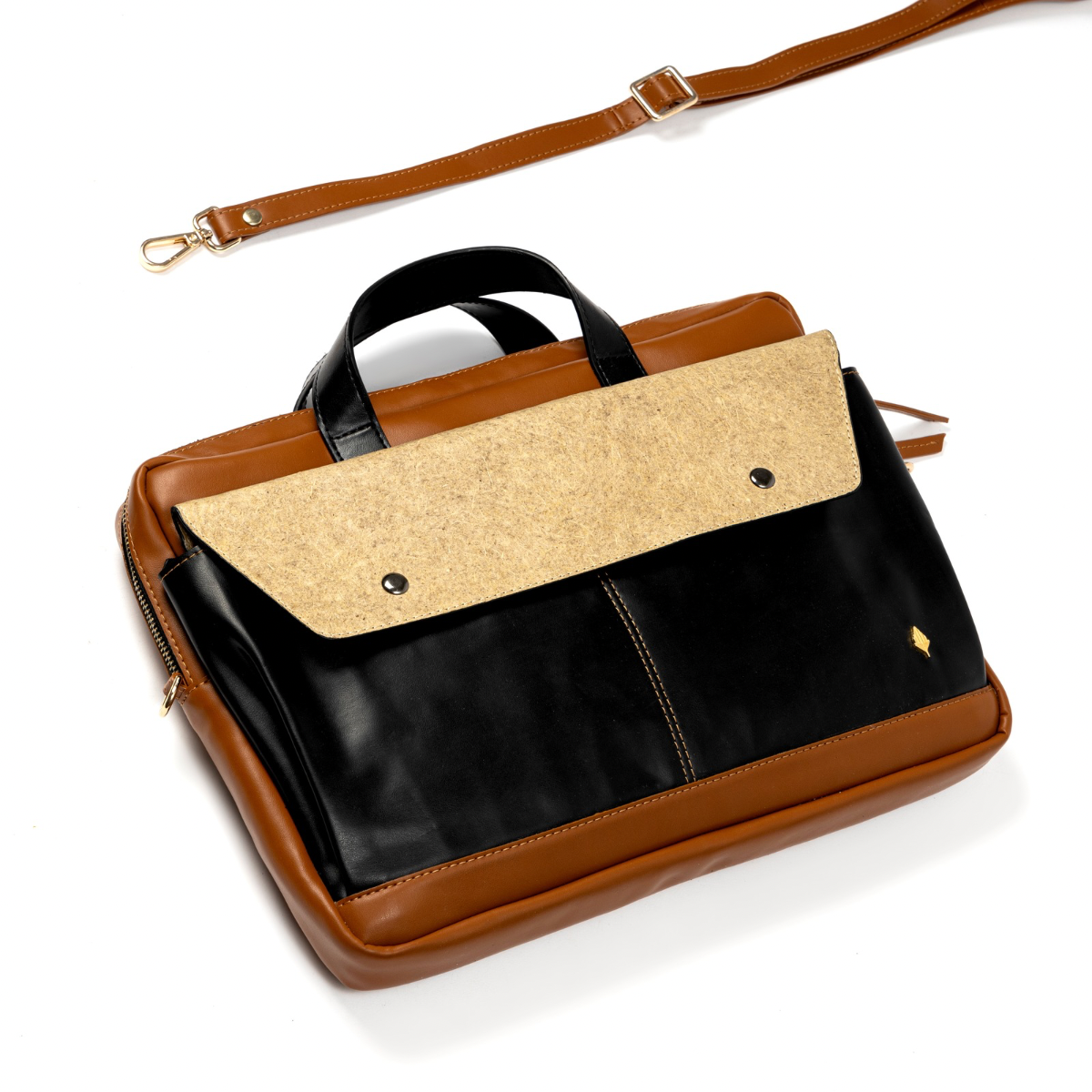 Willow Vegan Leather Laptop Sleeve - Black