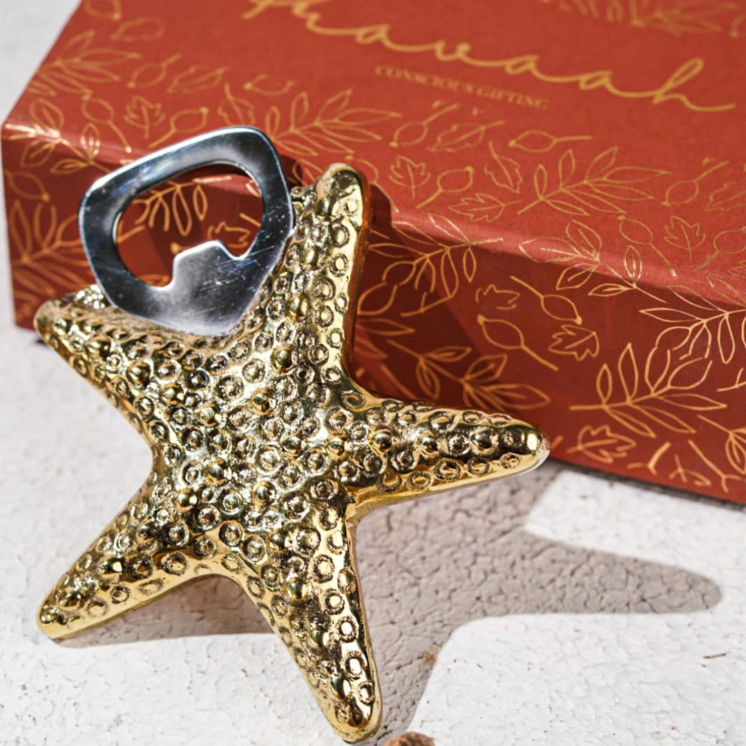 Meen (Starfish) Brass Bottle Opener | Bar Accessories