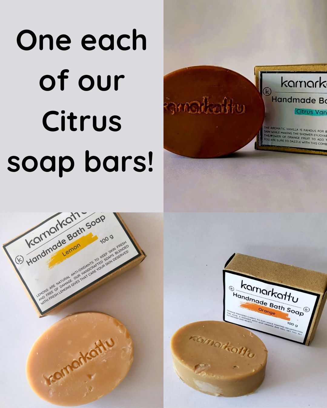 Citrus bath soaps - Handmade : Pack of 3