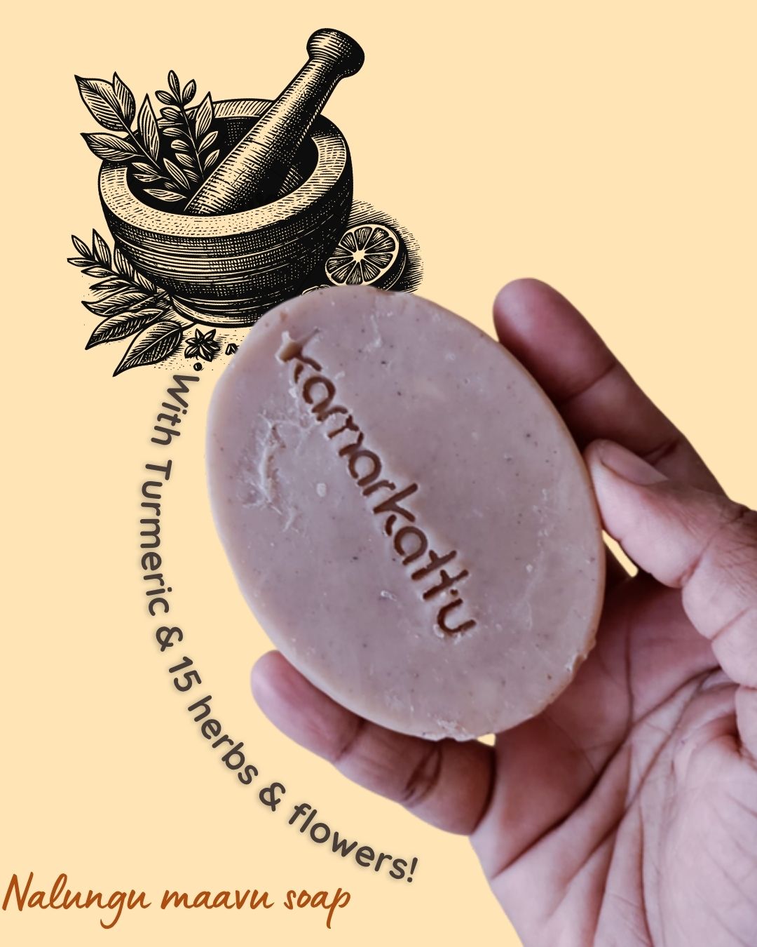 Handmade Bath Soap- Nalungu Maavu- Pack of 3