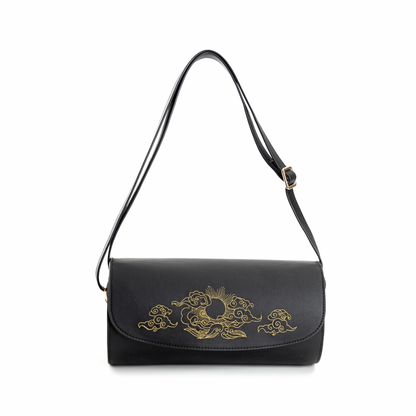 Nyx- Black Apple Leather Handbag | Vegan Leather Designer Handbag