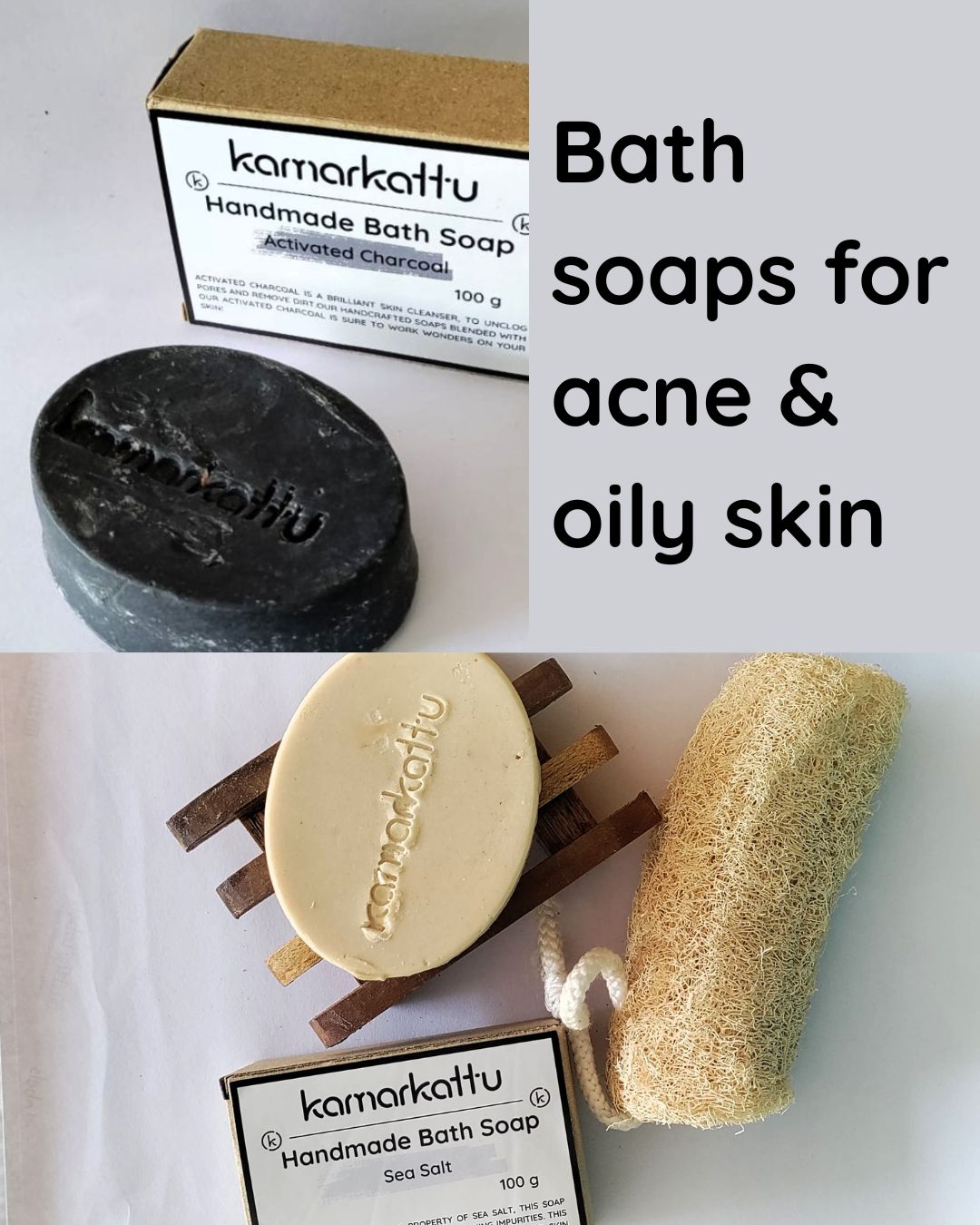 Bath Soap Combo - Activated Charcoal, Lemon, Tulasi & Citrus Vanilla
