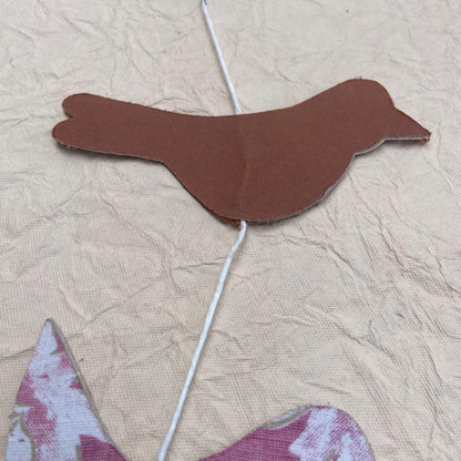 Vibrant Handmade Bird Cloth Dangler | Sustainable Patchwork Decor