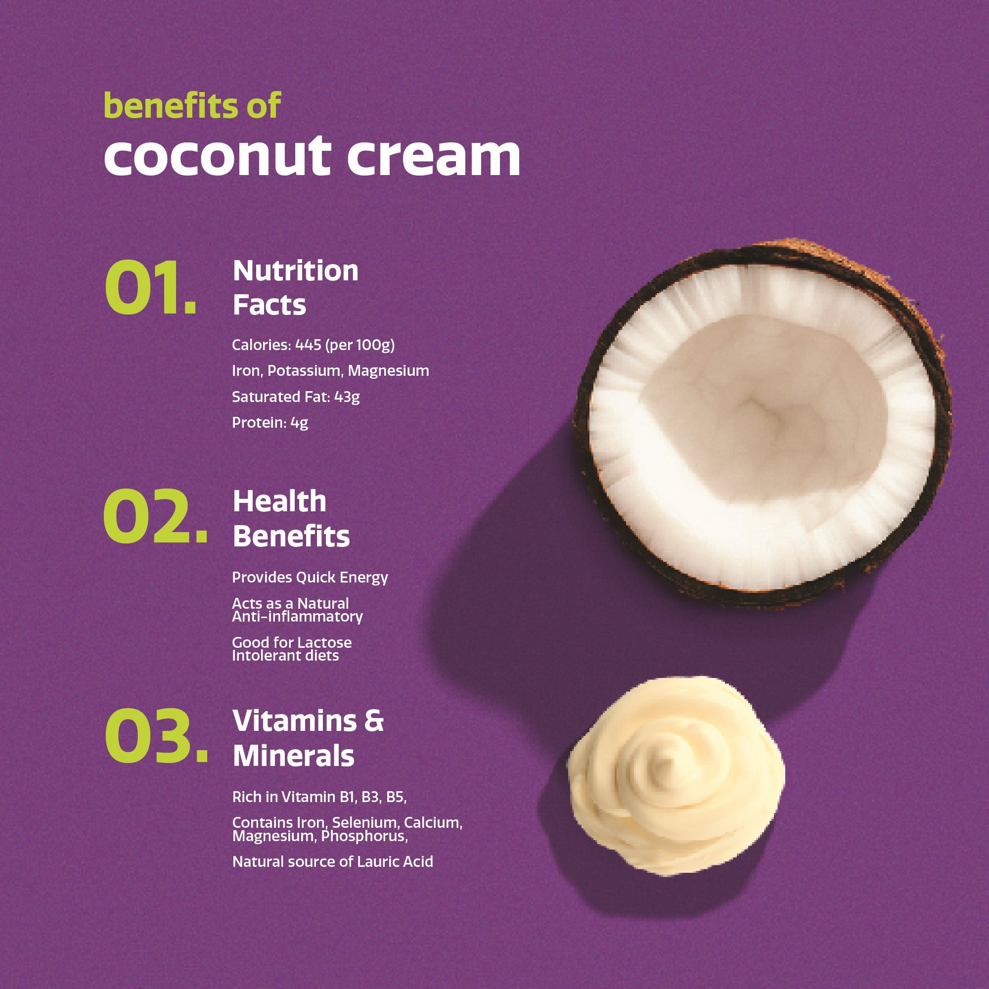 Natural Coconut Cream | Pack of 1 | Rich, Pure & Creamy