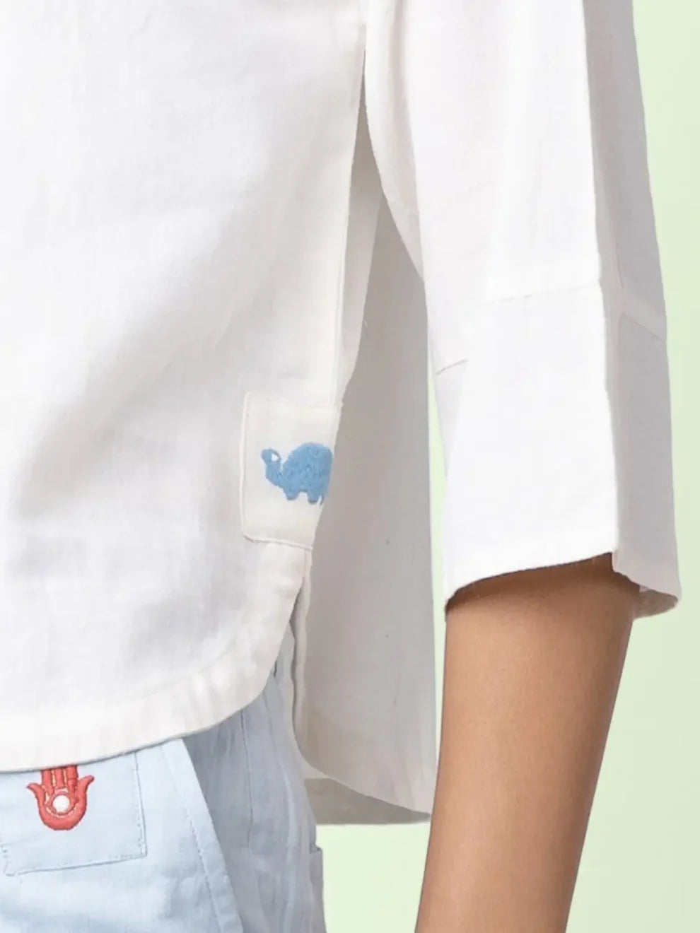 Ecru - Mock Collar Top