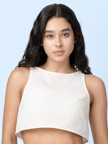 Sol - Natural Sleeveless Crop Top