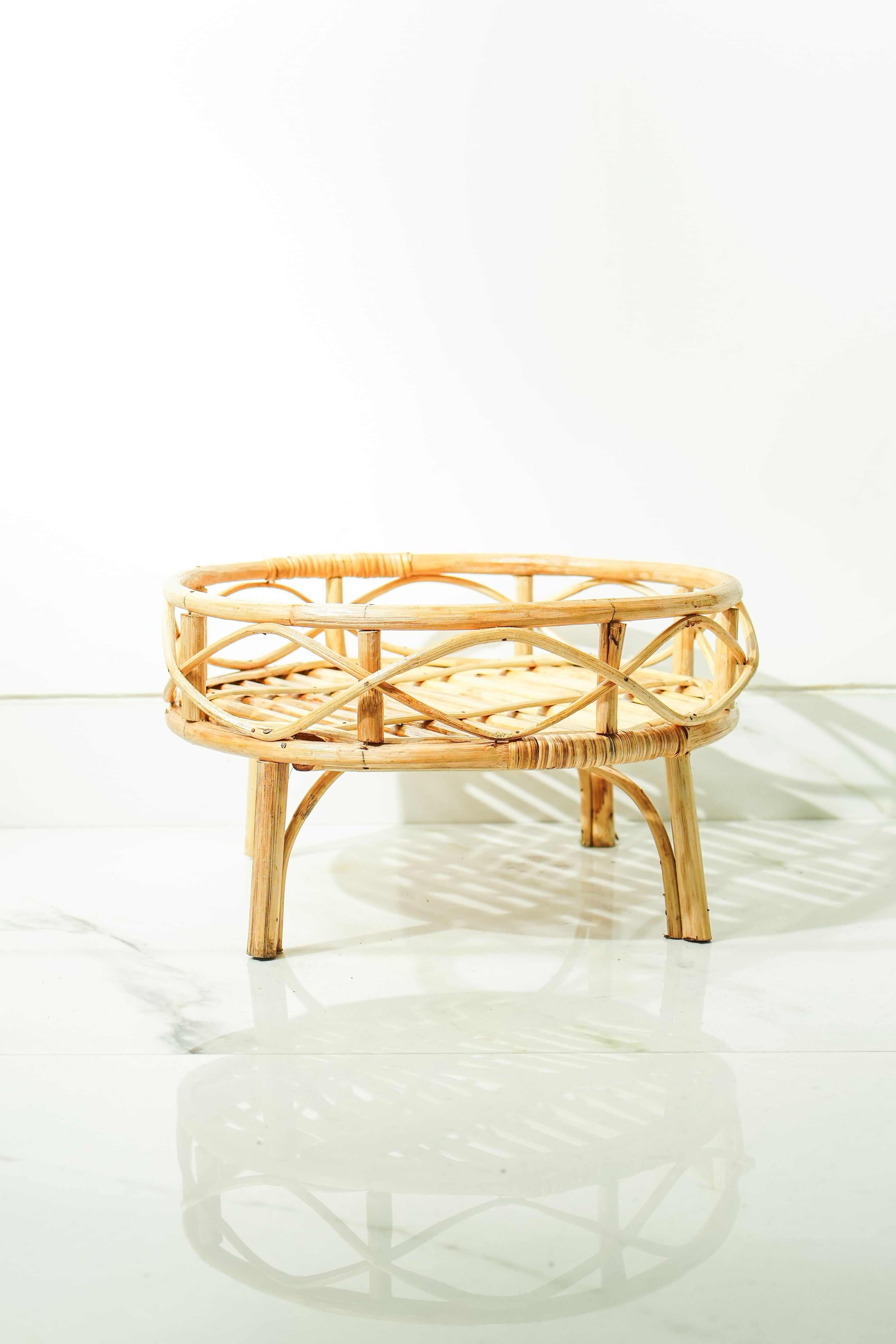 Rattan Bonsai Planter Stand | Handmade Natural Plant Holder