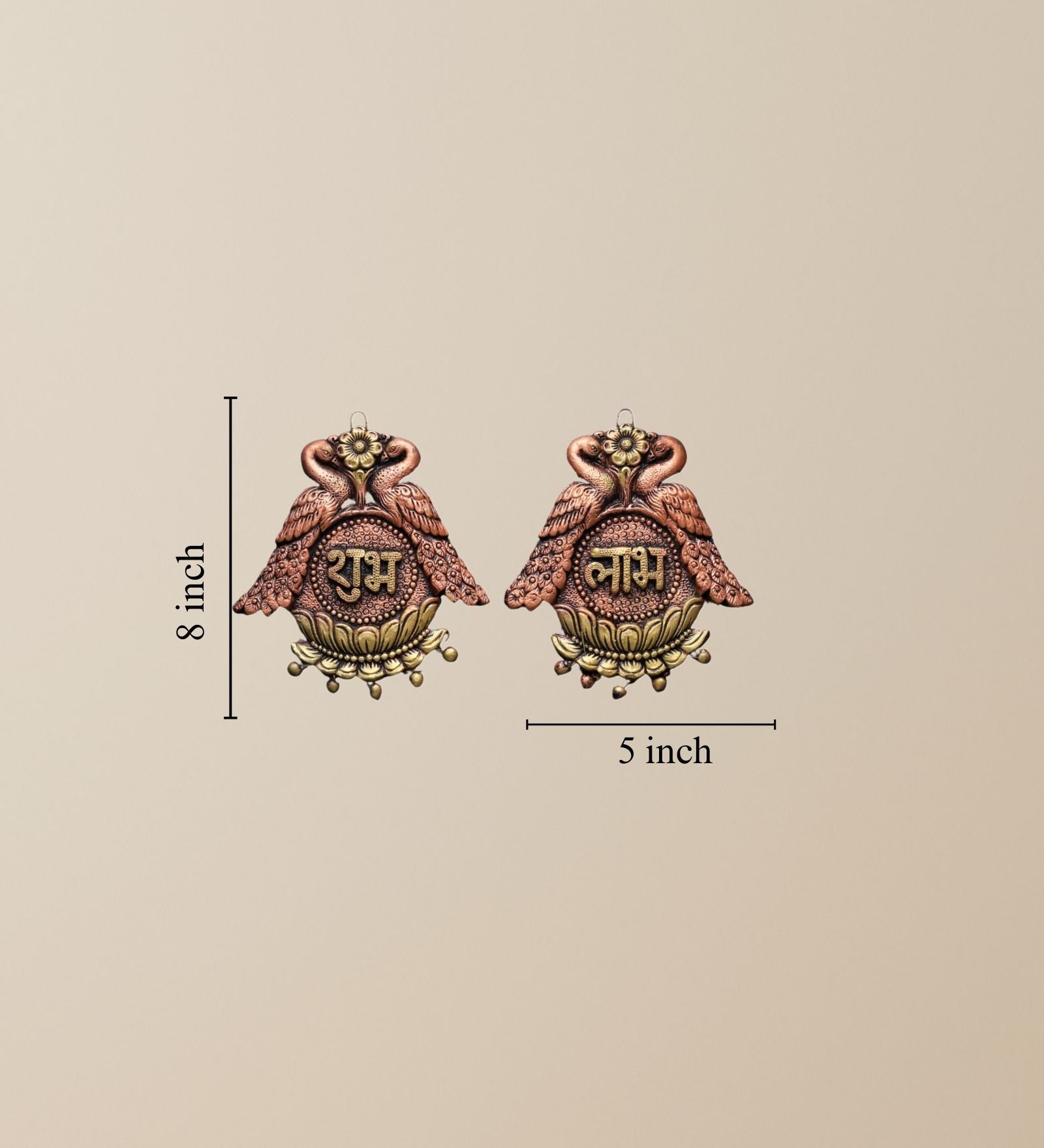 Double Peacock Subh Labh – Festive Handmade Decor