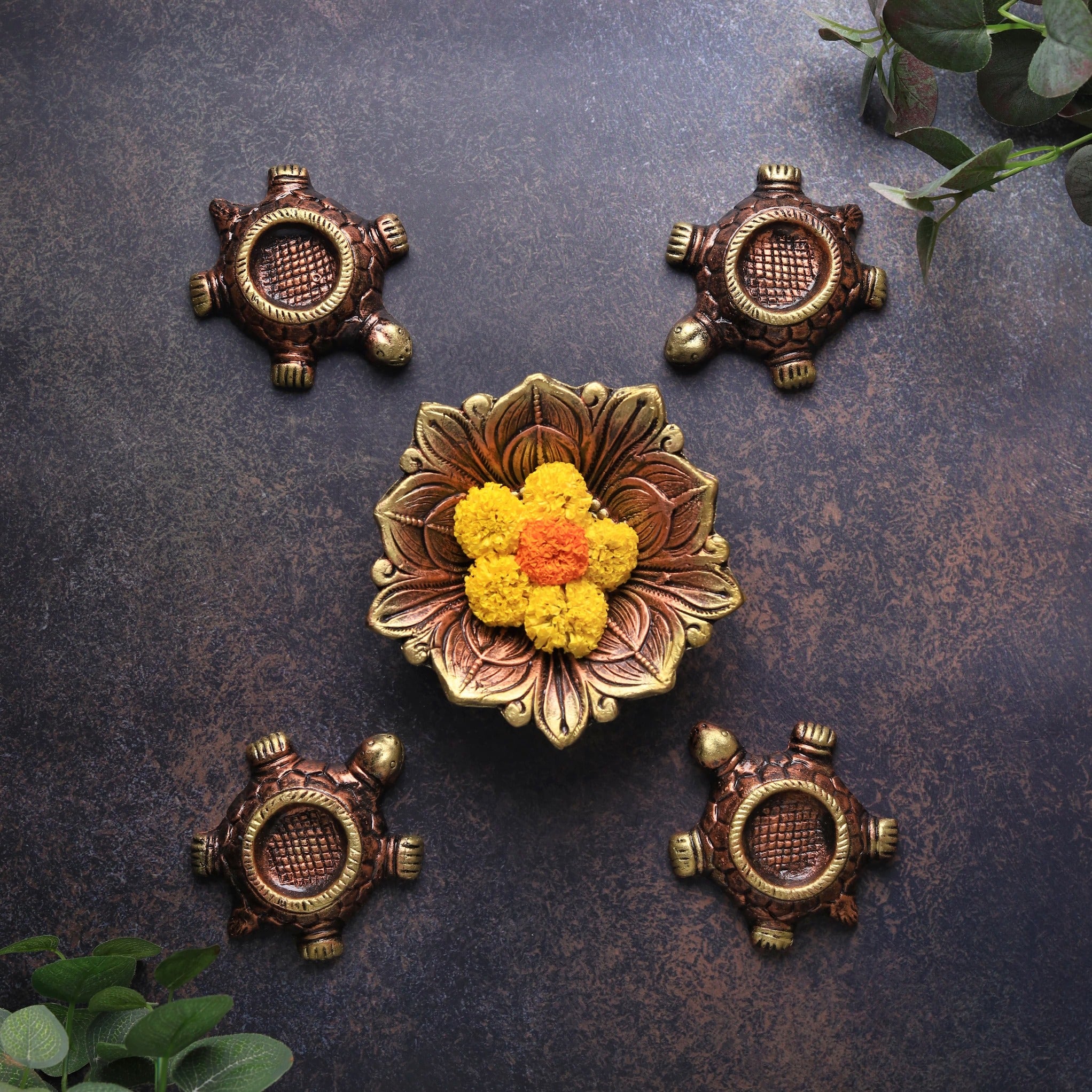 Tortoise T Light Set – Handmade Decorative Set
