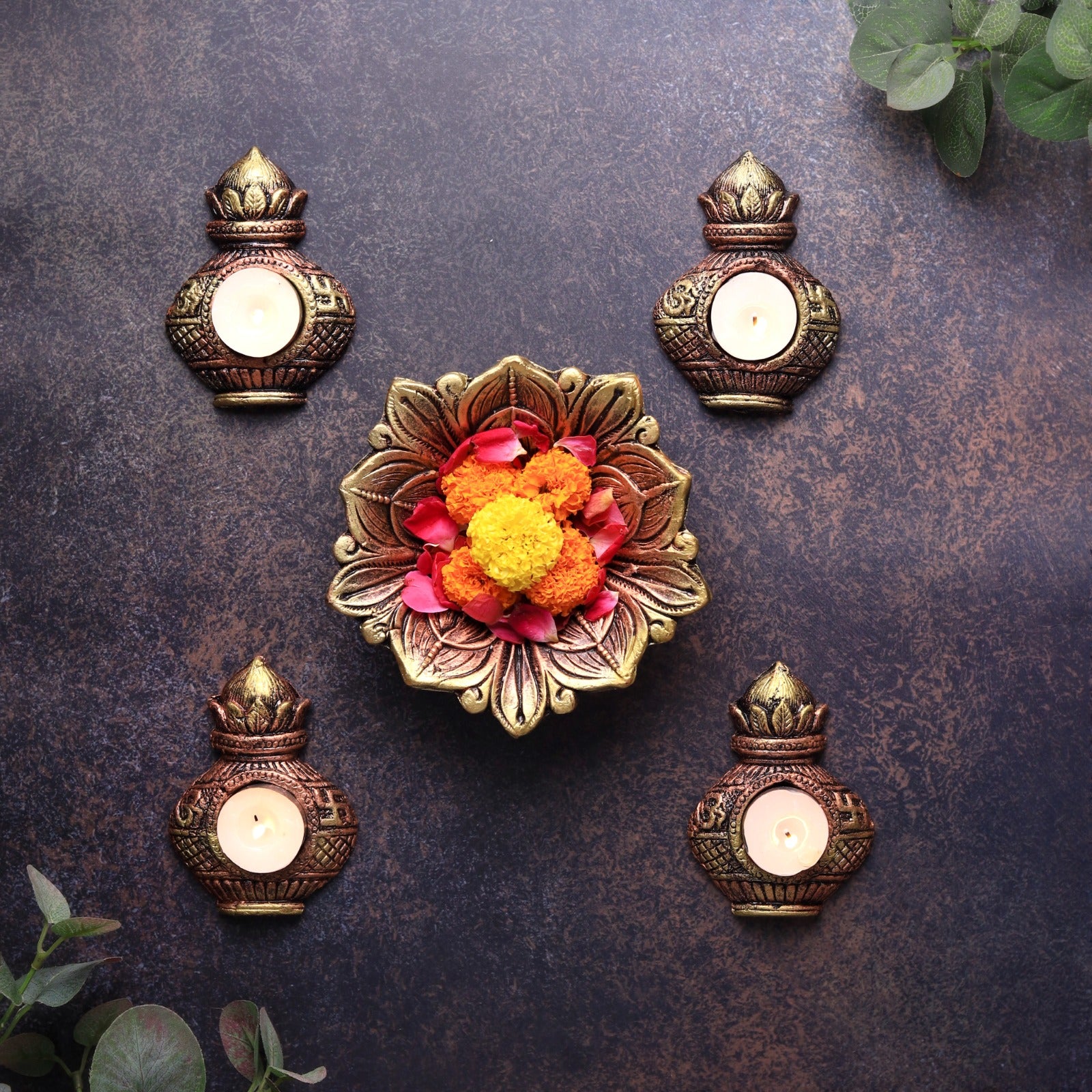 Kalash T Light Set – Indian Ethnic Lighting